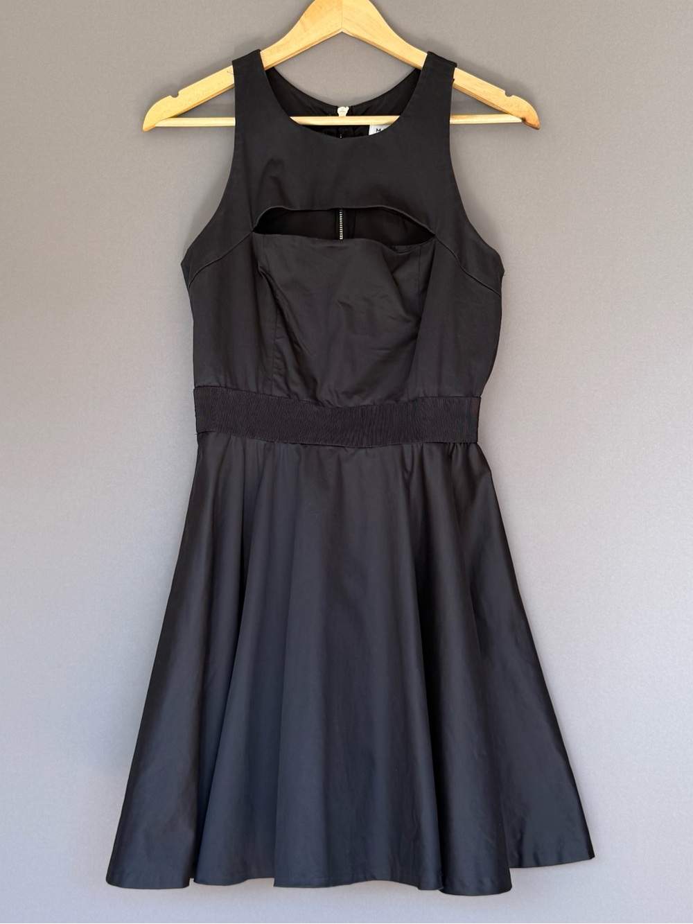 Milly Cutout Fit & Flare Cocktail Dress Black Size 8
